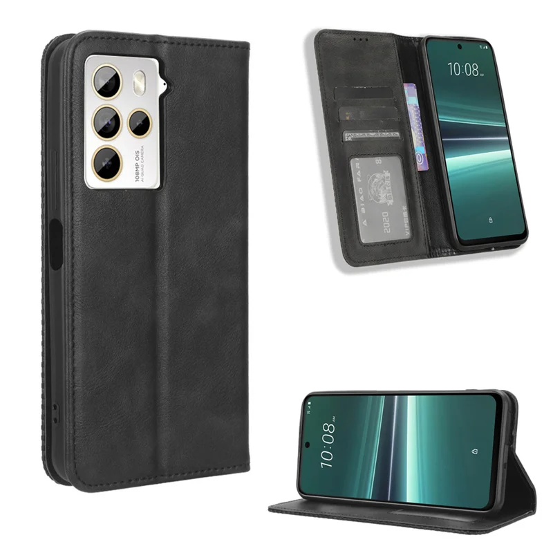 Per Htc U23 Pro Cover Luxury Flip Leather Wallet Custodia Ad Adsorbimento Magnetico Per Htc U23 Pro Htc U23Pro Phone Bags