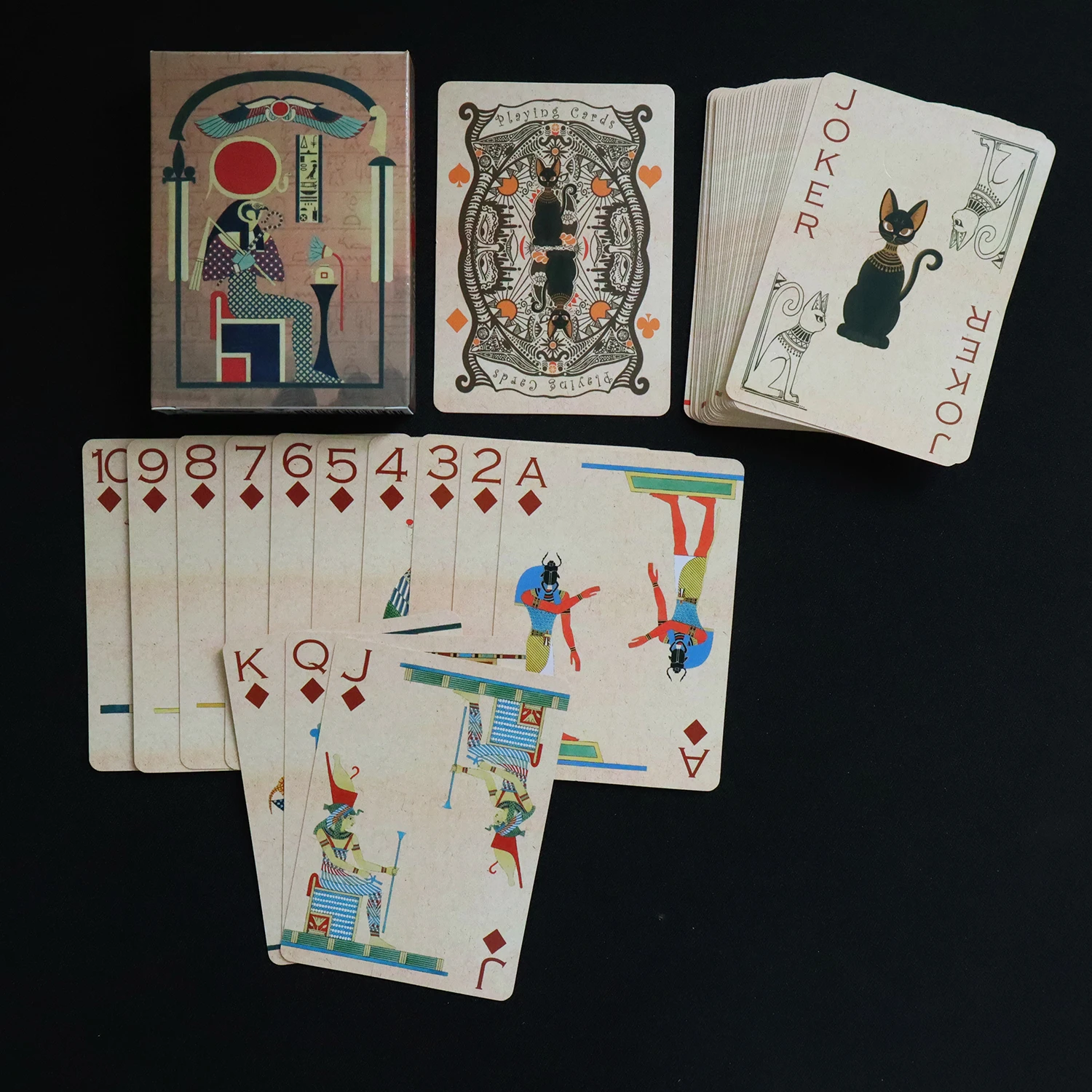 Ancient Egypt Gods Cat Playing Cards Vintage Stype Bridge Card Deck 60x90mm Poker Board Game Cartes
