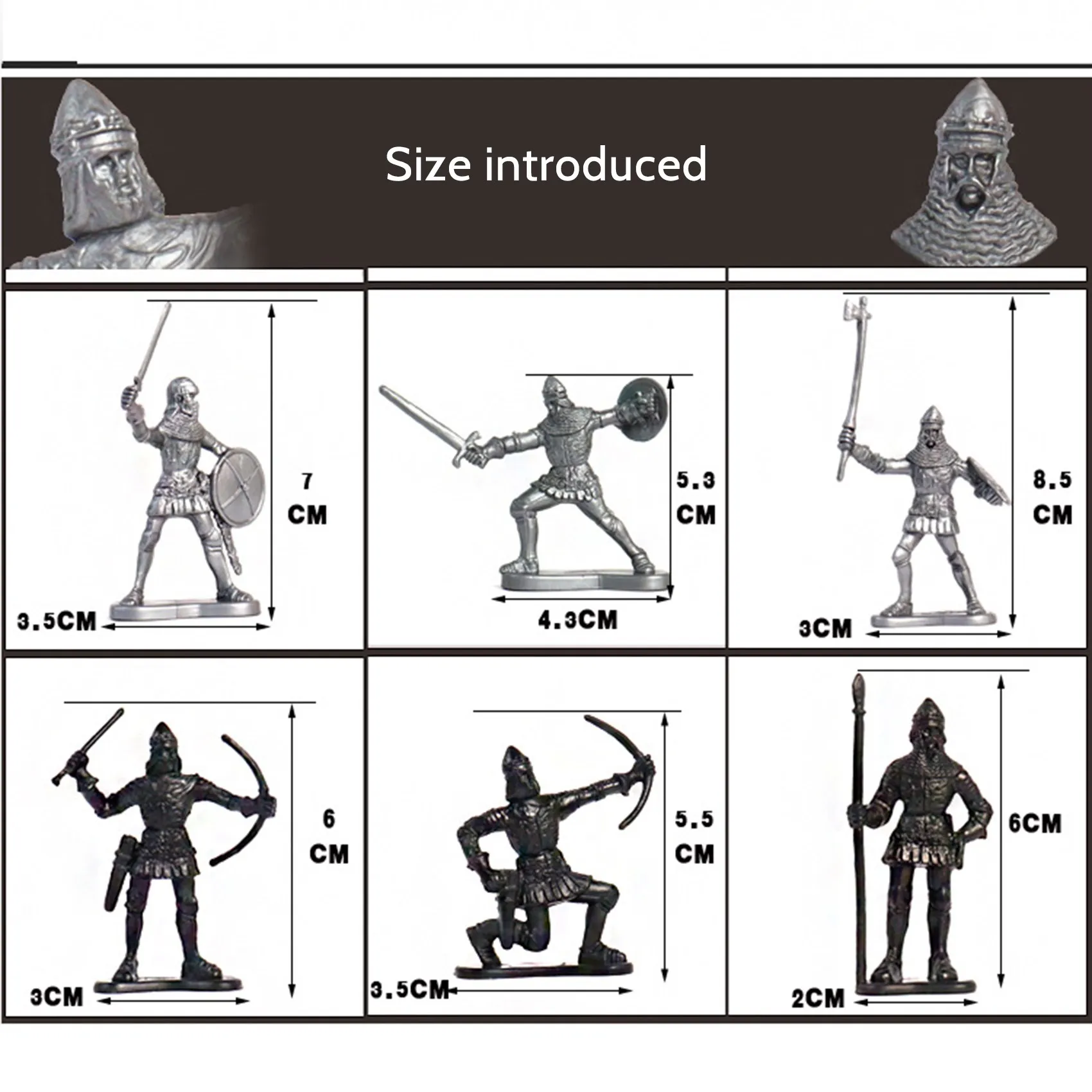52 Pcs/Bag Medieval Cavalry War Horse Soldier Model Roman Soldier Ancient Medieval Warrior Model Action Figures Toys