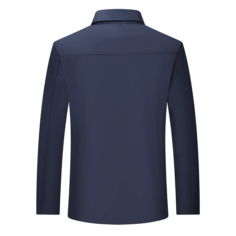 Middle Aged Elderly Comfortable Jackets Outerwear New Spring Autumn Solid Color Executive Jacket for Men Business Casual Coat - 5