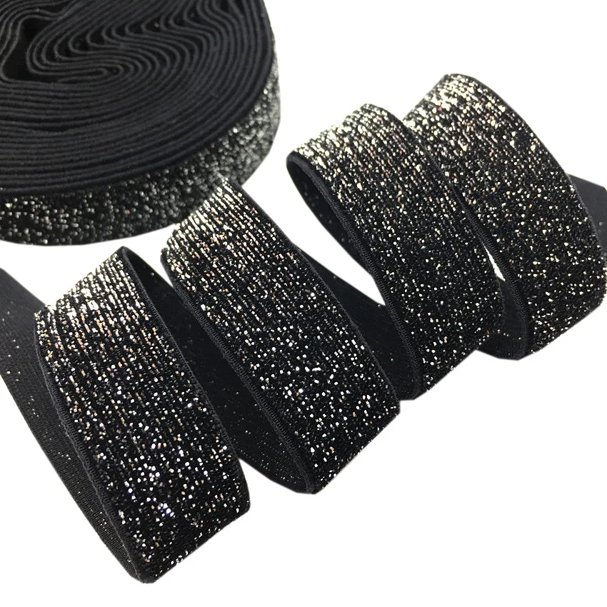 5Yard 30 Color Colorful Glitter Fold Over Elastic FOE For DIY Apparel Wedding Party Gift Strap Sewing Accessories