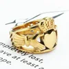 Claddagh Style Hand to Hold a Heart with Crown Ring 316L Stainless Steel Jewelry Celtic Knot Biker Women Ring 1
