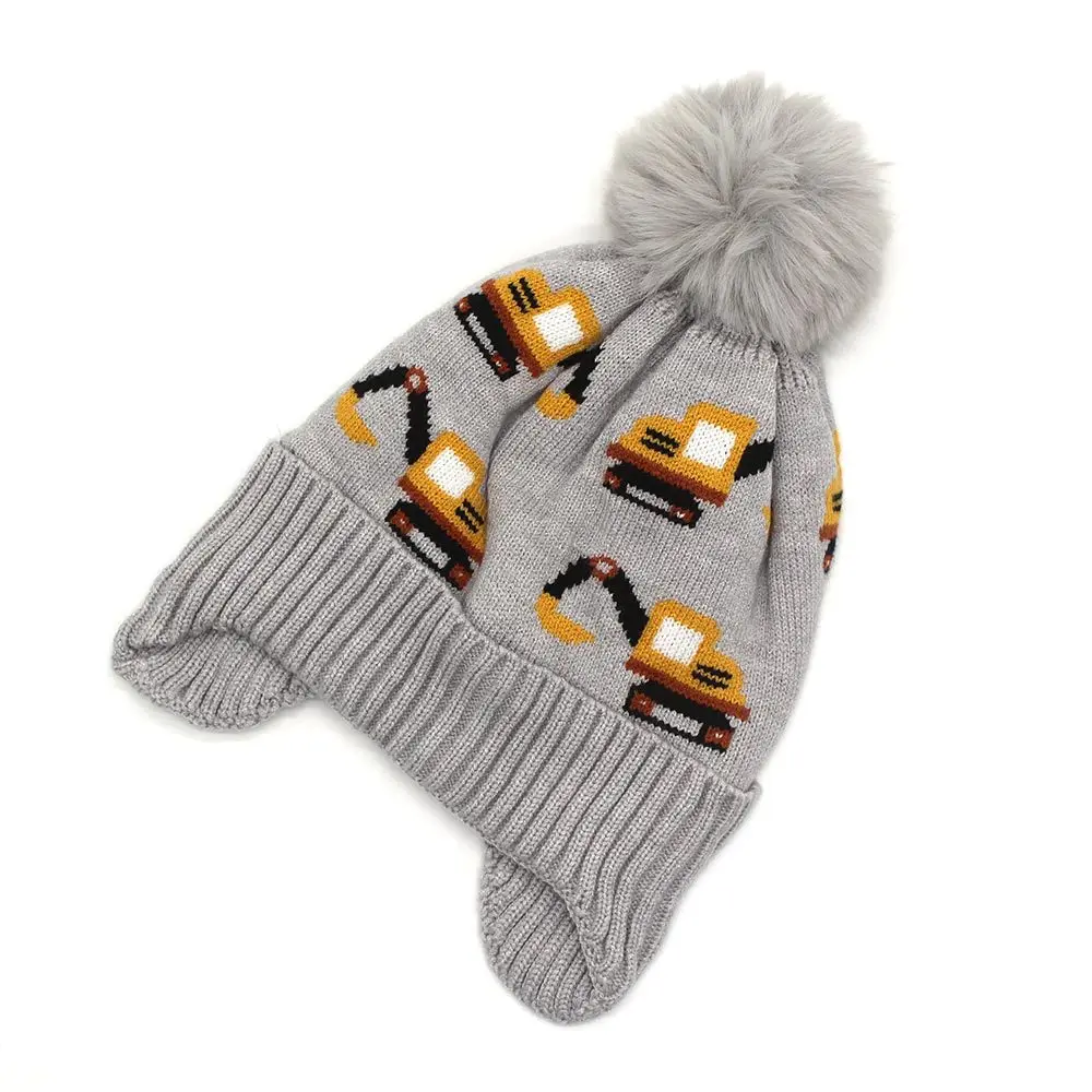 Winter Baby Hat Pompom Fleece Lining Baby Beanie Infant Bonnet Kids Cap for Girls Boys Bobble Kids Hat for Children 2-7Y