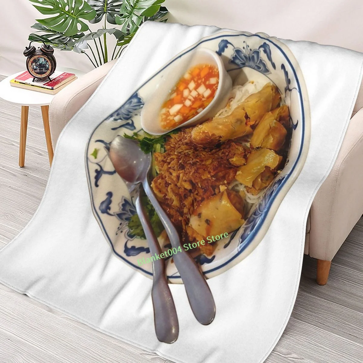 

Bun Cha Gio Throw Blanket 3D printed sofa bedroom decorative blanket children adult Christmas gift