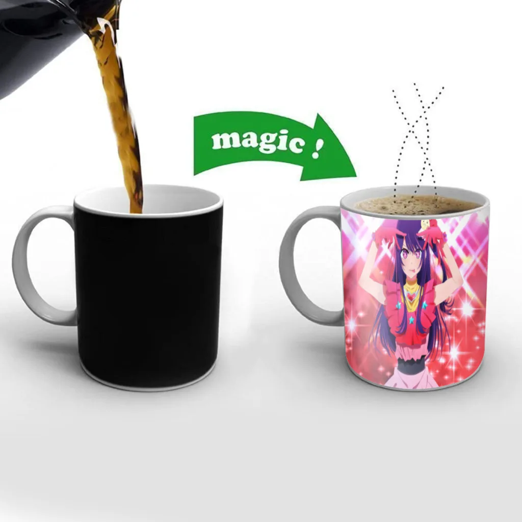 

Anime Oshi No Ko Pink Tea Coffee Mugs Thermal Color-changing Cups Milk Cup Wedding Gifts