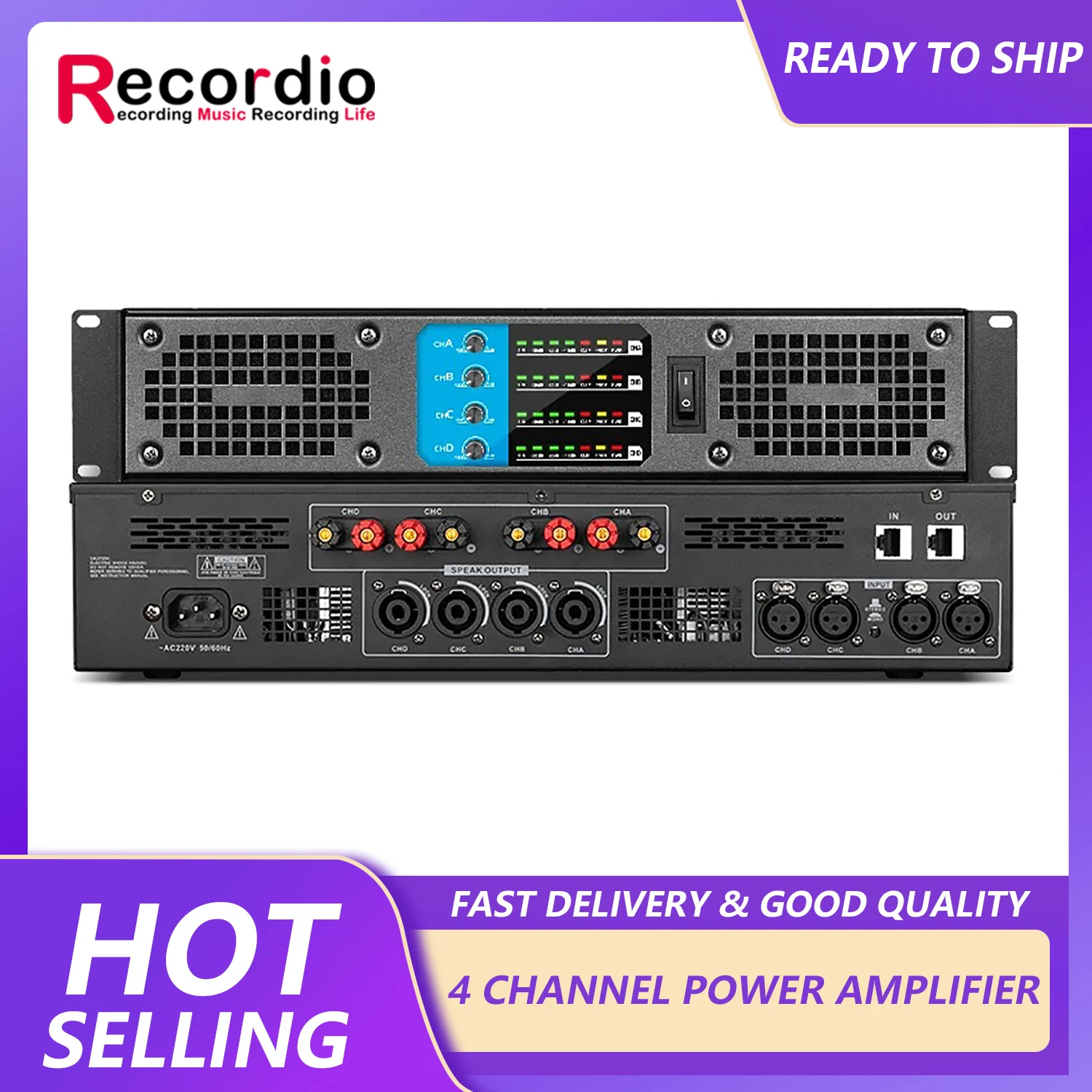 GAP-604 Digital Amplifier Professional 550W 4 Channels 8 channels Powerful Amplifier For KTV Stage Concern Church