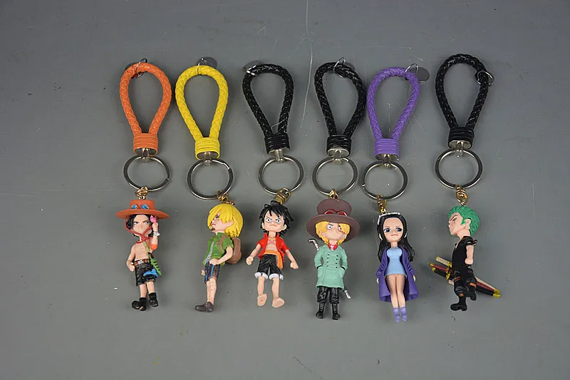 ワンピースPVCキーホルダー,3D,ルフィ,ゾロ,サンジ,フィギュア