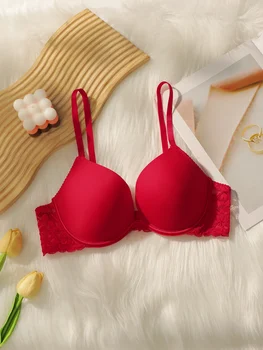 Women's sexy lingerie with smooth lace and steel rims gathered push up straps adjustable and comfortable bra A2162 1