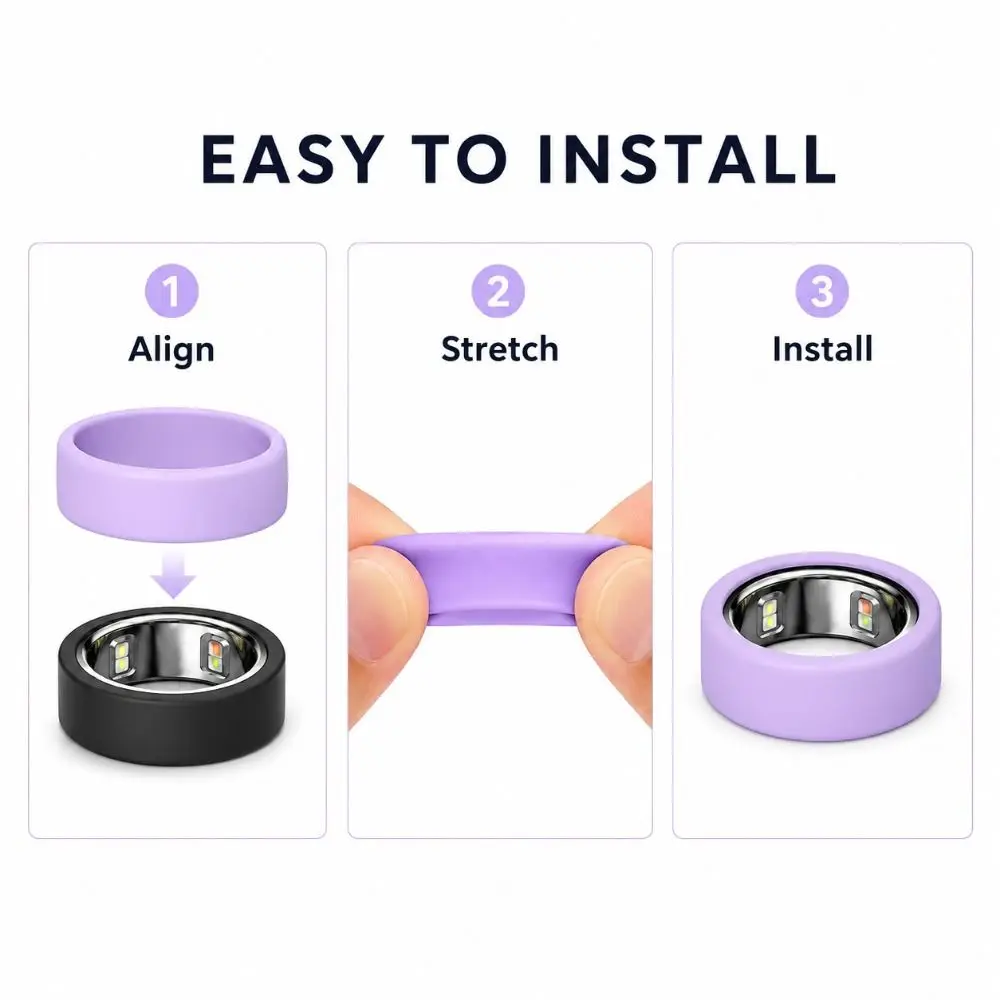 Nuova Cover Morbida in Silicone Elastico Anti-Graffio, Accessorio Protettivo per Oura Ring 5, per Anello Smart da Allenamento - immagine 5