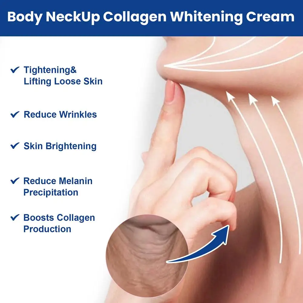Neck Cream Collagen Neck Cream Anti-aging Whitening Moisturizing Tightening Lifting For Neck Double Chin Reducer Fine Lines Skin Care