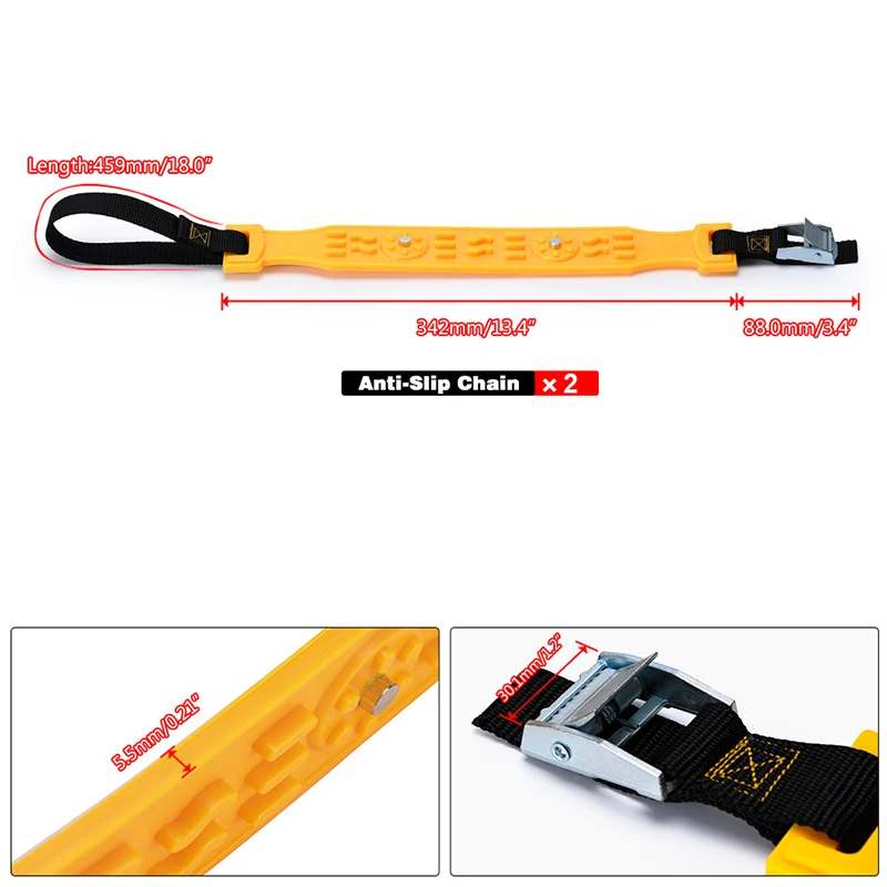 RESO Car Winter Tire Wheels Snow Chains Outdoor Anti Skid Belt Emergency Cable Strap Winter Outdoor Emergency Chain RSC632