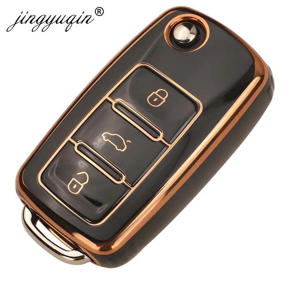 TPU Car Flip Key Case Cover Volkswagen VW Polo Golf Passat Tiguan Beetle Caddy Eos Skoda Octavia Seat Leon Altea key case