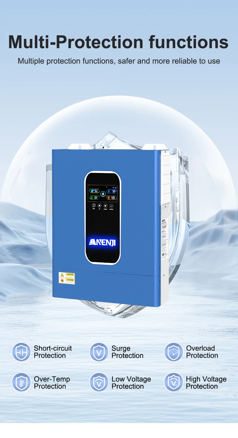 2025 New 11KW 48V Hybrid Solar Inverter Dual MPPT Pure Sine Inverter 230VAC 160A