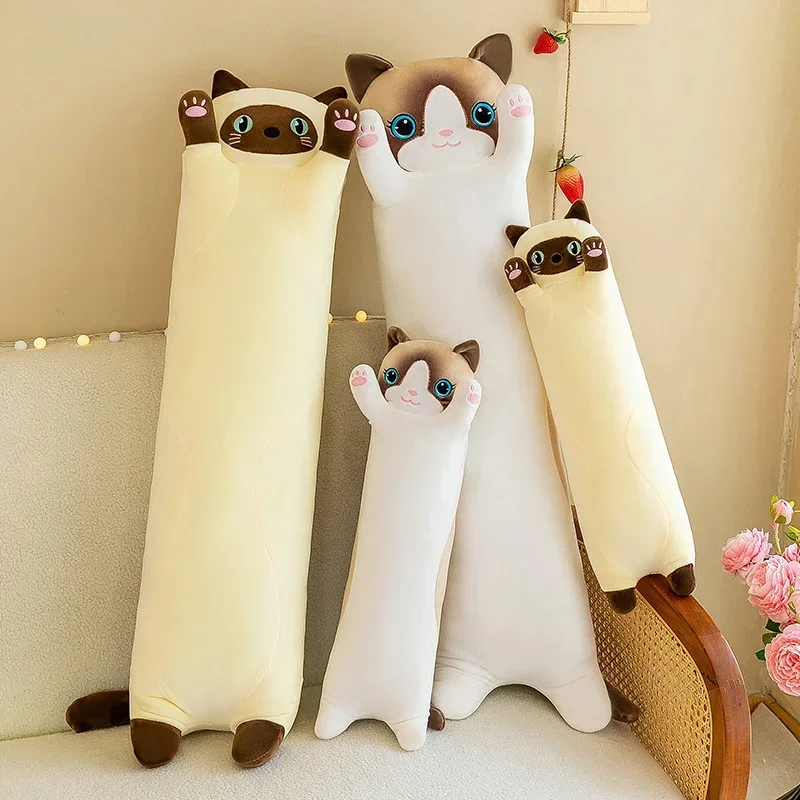 Kawaii Squishy Long Cat Roll Pillow Plush (100cm)