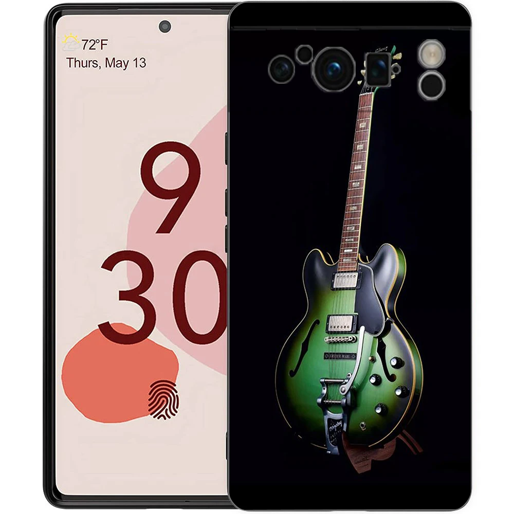 Guitar Music Art Shockproof Silicone Phone Case Cover