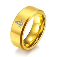 European And American Freemasonry Tungsten Steel Ring For Men, Niche Personality Brotherhood Hand Jewelry Rings 2