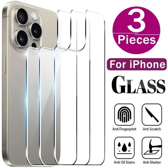 1-3PCS Back Screen Tempered Glass For iPhone 16 15 12 14 13 Pro Max 14 16 15 Plus 12 13 Mini Phones Rear Screen Protector Films