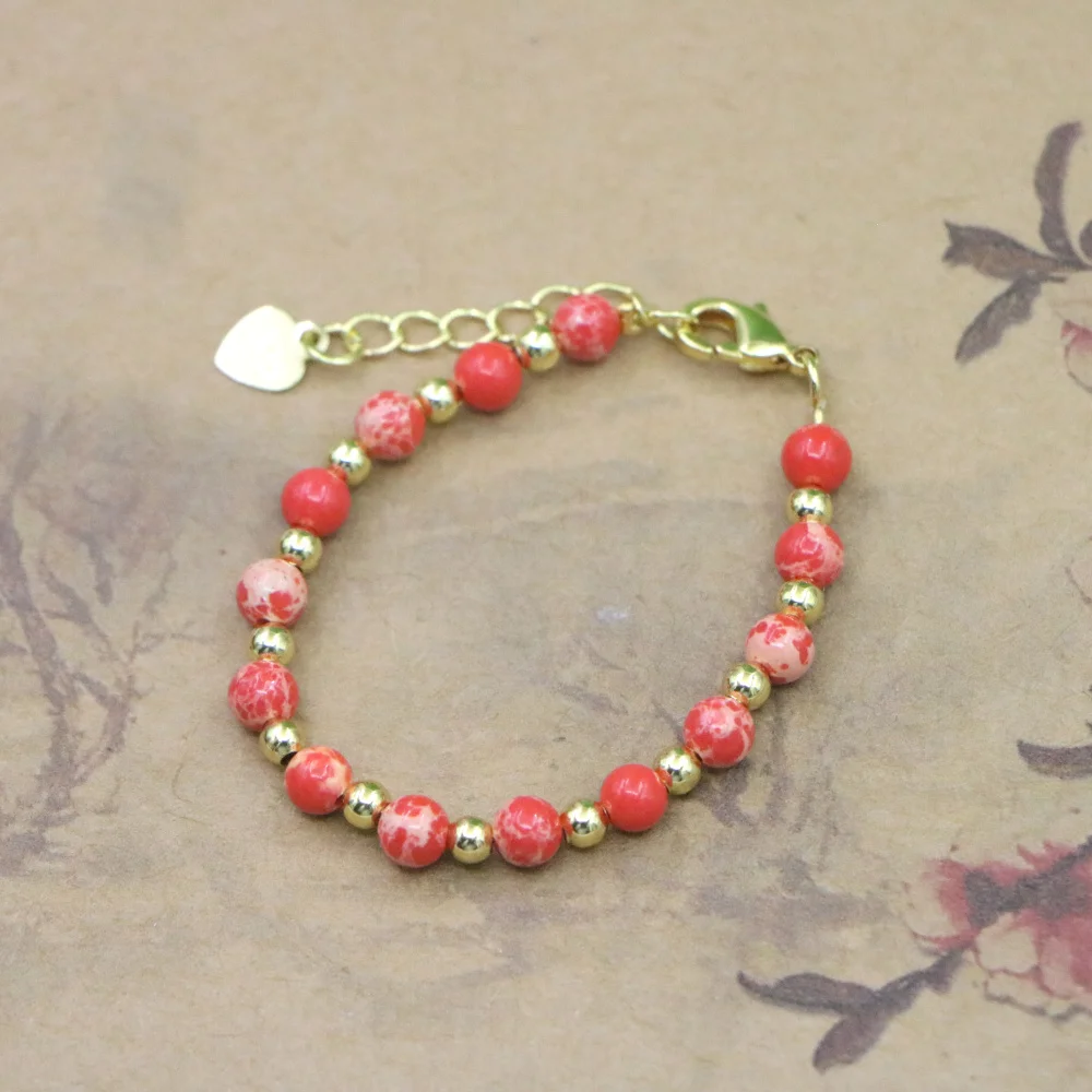 Natural Stone Bead Bracelet for Girls - High Quality Lobster Clasp Jewelry Gift