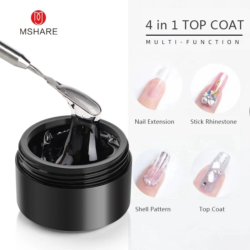 Gel Nail Polish 150ML Rhinestones Top Coat No Wipe Without Sticky Layer 3D Water Drop UV Gel Rhinestone Glue Multifunction In 1