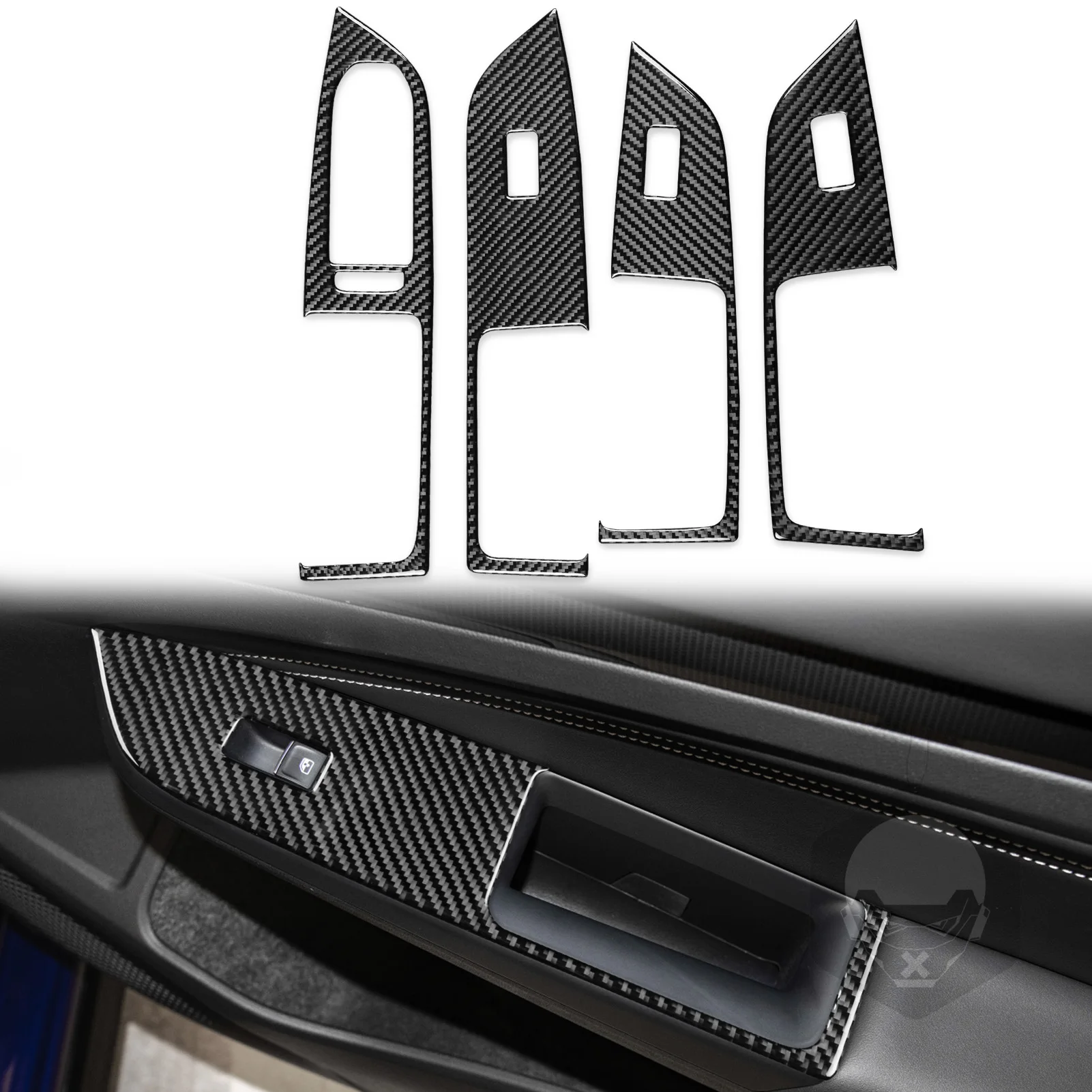 

Для Volkswagen Golf 8 2021 2022 2023 кнопки переключателя стеклоподъемника панель декоративная крышка наклейка для отделки автомобиля аксессуары для интерьера
