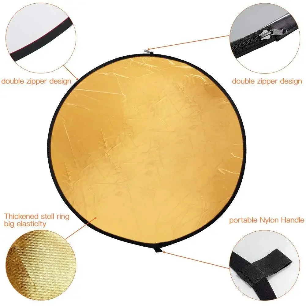 photography reflector macro photography diffuser 5 in 1 30/60/80/110cm round light photography reflector for studio camera lighting
