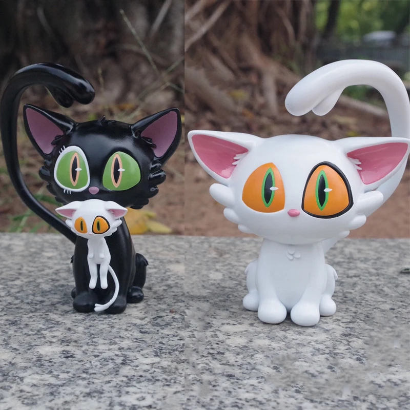 

16cm Suzume No Tojimari Dajin Figures Black White Cat Left Statue Action Toy Figures Model Gk Anime Action Model Toy Gift