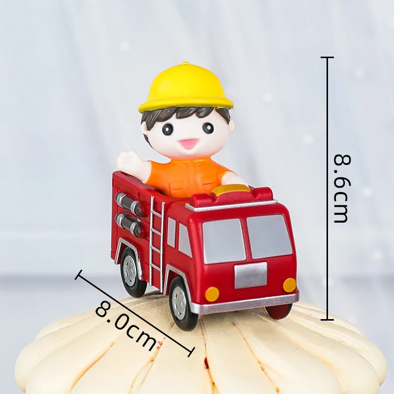 Feuerwehrhelden Geburtstagstorten-Dekoration Jungen Geburtstagstorten-Topper Feuerwehrmann Feuerwehr-Rettung Feuerwehrauto Feuerwehr-Party-Deko Kindergeschenk – Detail 8