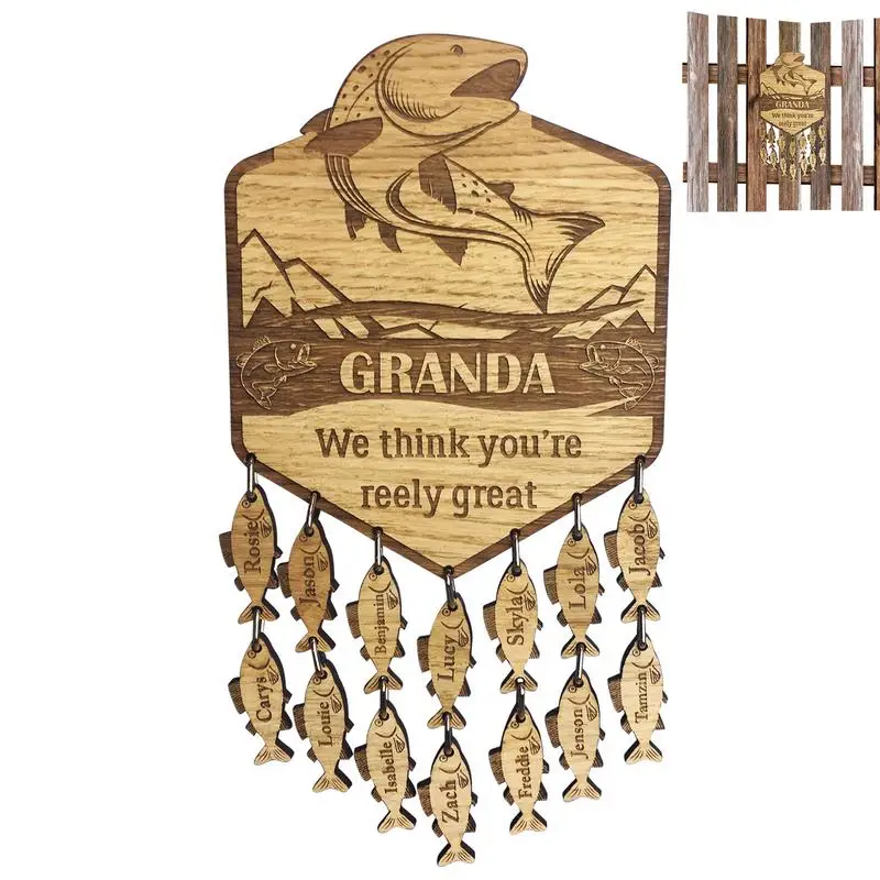 

Забавные рыболовные знаки, Настенный декор, искусственная рыба, украшения с именами детей, деревенский домашний декор, деревянный знак, великолепный, мы думаем, что вы