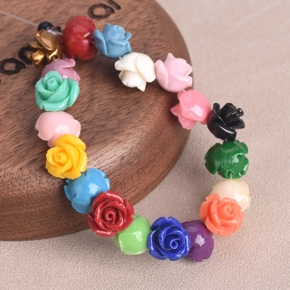 20pcs Flower Shape 10mm Artificial Coral Loose Spacer Beads