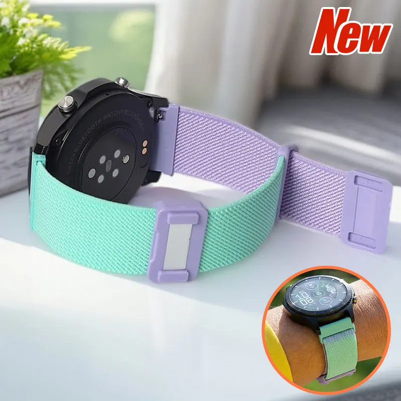 Universal Nylon Magnetic Watch Strap, 18/20/22mm, Breathable and Adjustable Band
