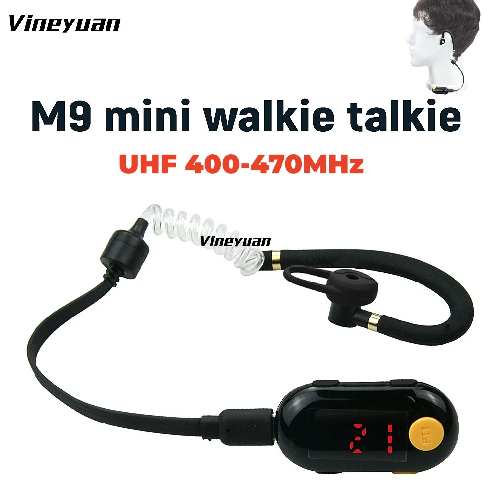 2022 NEW Vineyuan M9 5CM Mini Walkie Talkies UHF 400-470MHz 25 Channles  Long Range Portable Two Way Radio with Headset