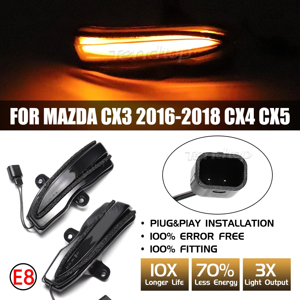 

Светодиодный Динамический указатель поворота, световой индикатор, лампа для Mazda CX-3 CX3 2016-2018, CX-4 CX4, CX-5 CX5, светодиодсветодиодный лампа для транспортных средств
