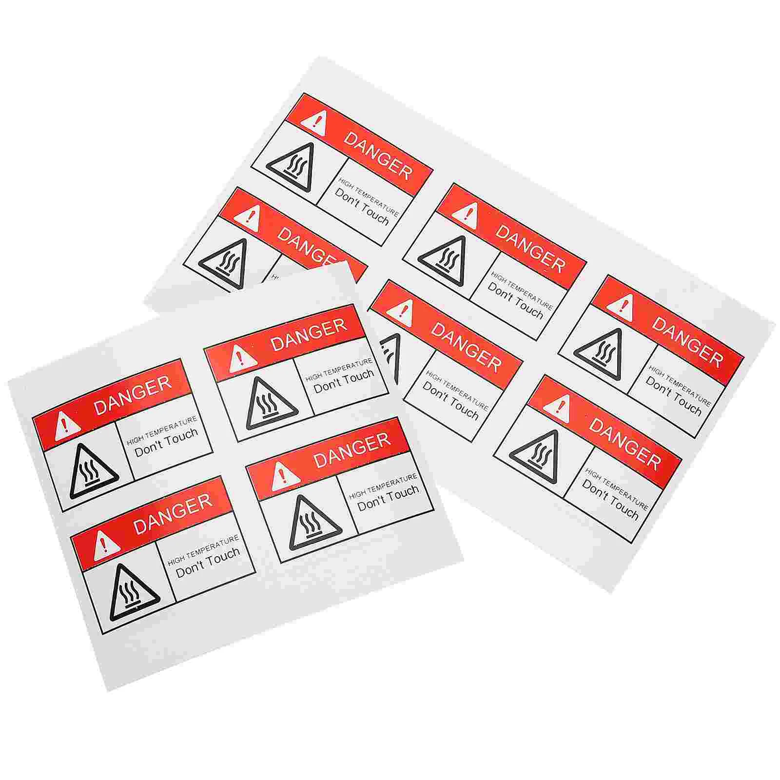 10 Pcs High Temperature Warning Labels Safety Stickers For Instruments Traffic Signs Caution Hot Surface Do Not Touch Self