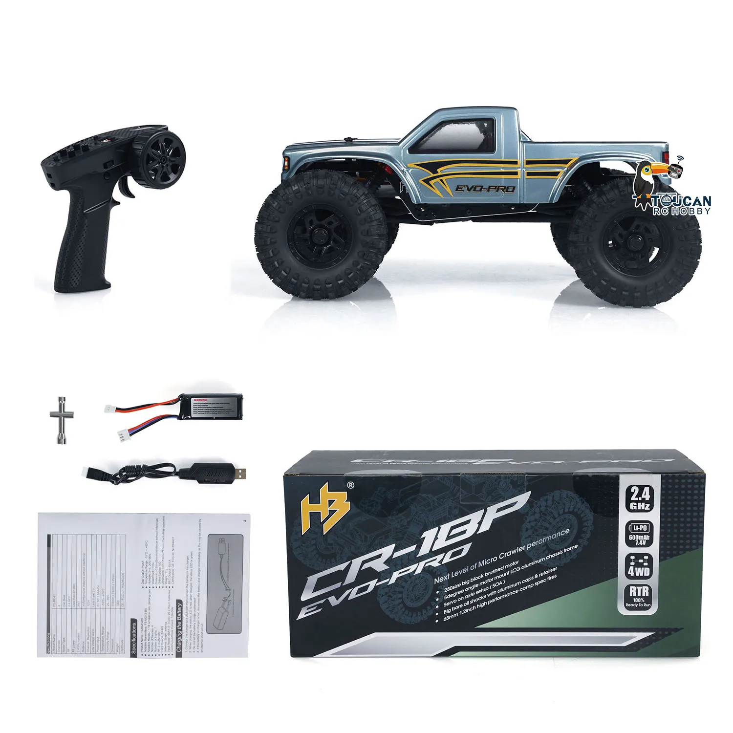 RTR 1/18 Scale RC Rock Crawler Car 4x4 Electric Off-road Climbing Vehicles Hobby Plus CR18P Fighter Remote Control Toys TH24029 6