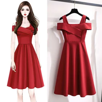 Elegante abito longuette moda donna dimagrante vita copertura pancia estate nuovo arrivo 2025 seta di latte manica corta tinta unita