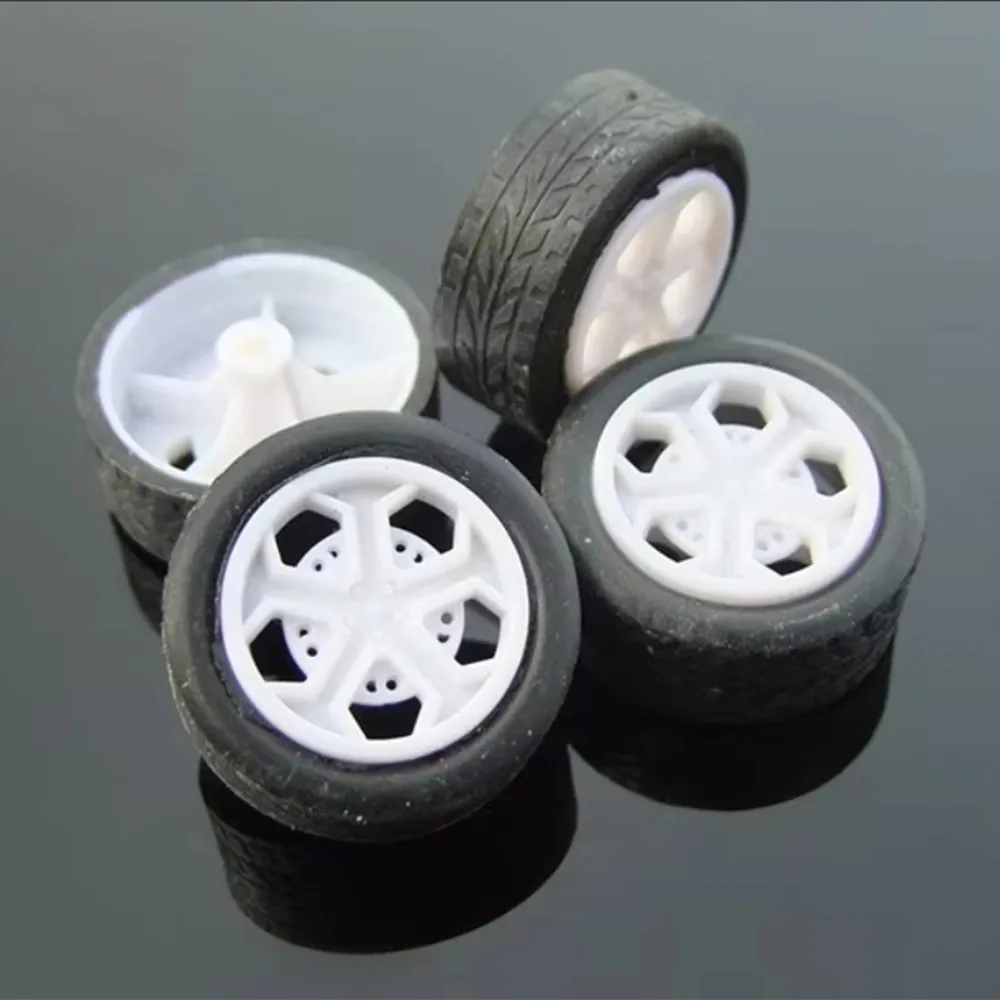 4pcs/lot K537 26MM Diameter Rubber Toy Car Tyres Plastic Wheels DIY Parts toy car wheels