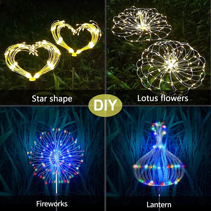 Solar Firework Light Outdoor Waterproof Solar Garden Flower Lights With 8 Modes Flash String Fairy light For Outdoor Lighting solar lights solar fireworks lights led fairy lights garden lighting
