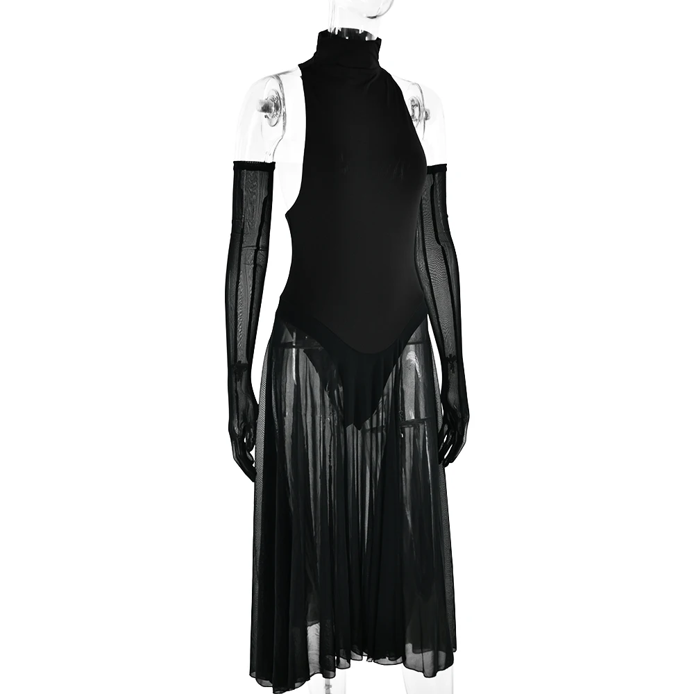 Elegant Sleeveless Bodycon Backless Women Dress Pleated Tight Party Club Evening Dress Female Autumn New Vestidos