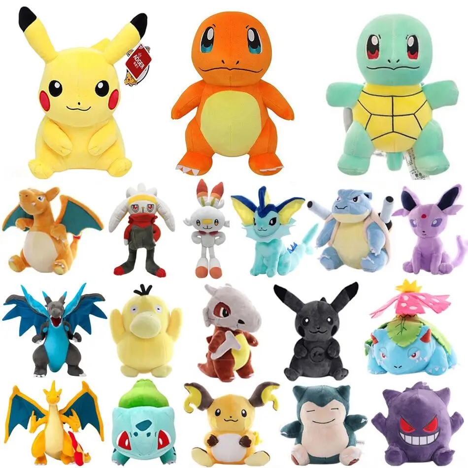 

All Model Pokemon Plush 25cm Pikachu Charmander Squirtle Bulbasaur Anime Stuffed Toys Kawaii Animal Peluche Doll For Kid Gift