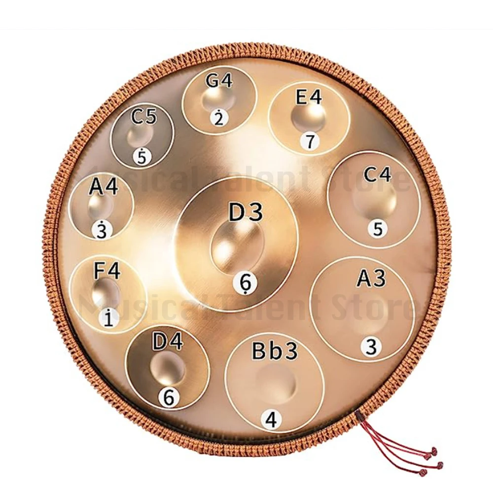 12notes Handpan drum in D Minor,Kurd,22 inch steel tongue drum professional tambor yoga meditation music instrument gift