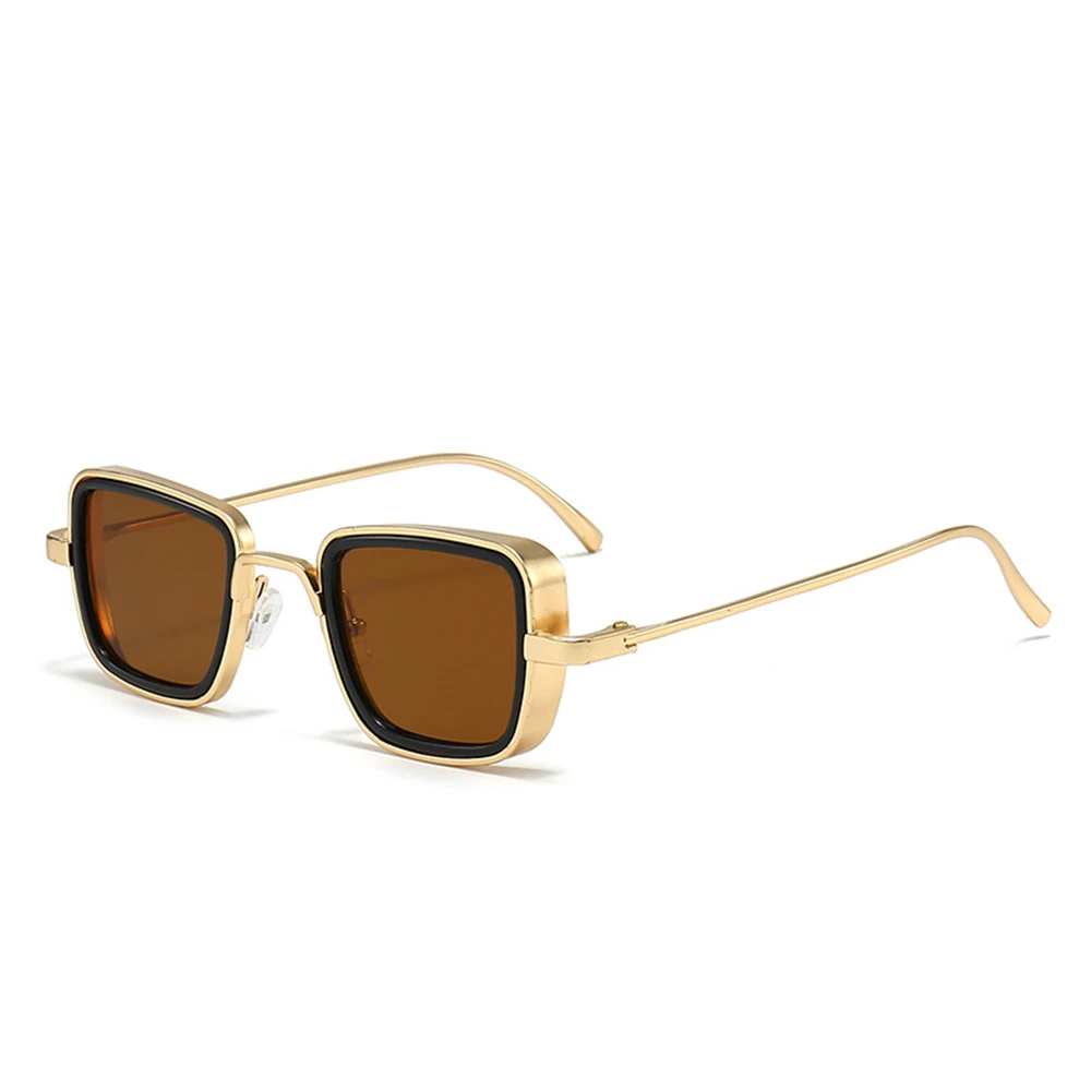 Men Driving Sunglasses Vintage Metal Steampunk Square Sunglasses Men Women Stylish Shades Anti Uv400