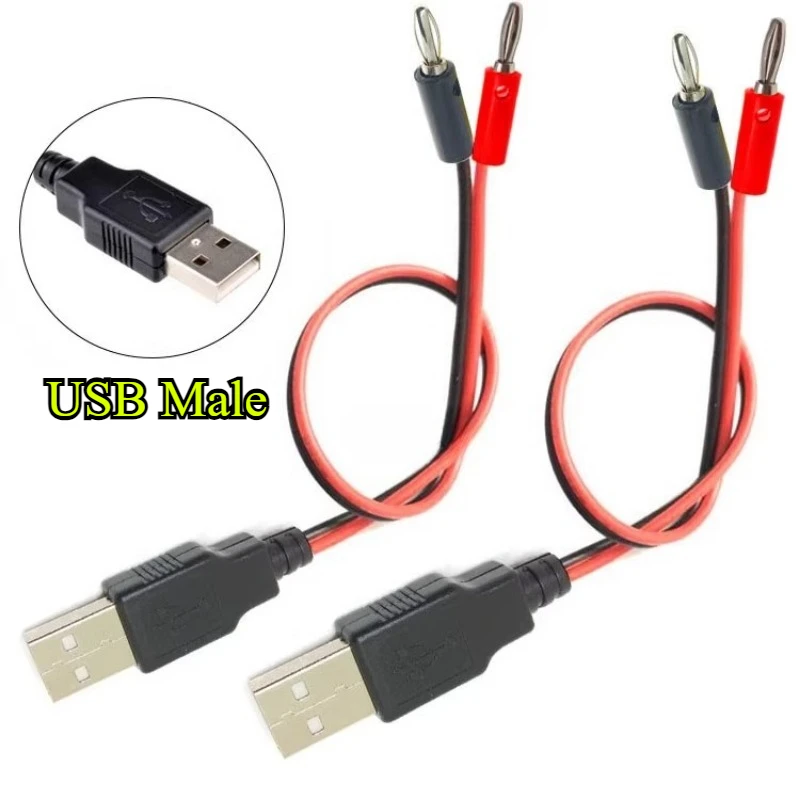 USB to Banana Plug Test Lead Charging Cable with Conductive Wire