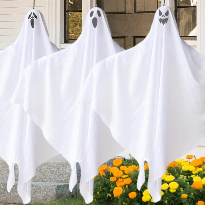 

Halloween Ghosts Horror Props Cloth Photo Decoration Flying Ghost Wall Decor Pendant Front Door trick or treat accessories