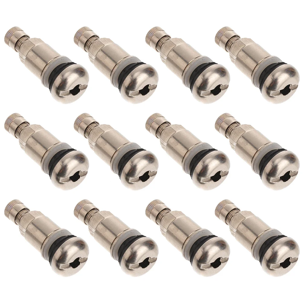 

12 Pcs Car Tire Valve Tyre Valves Dust Caps Motorcycle Automotive Stainless Steel