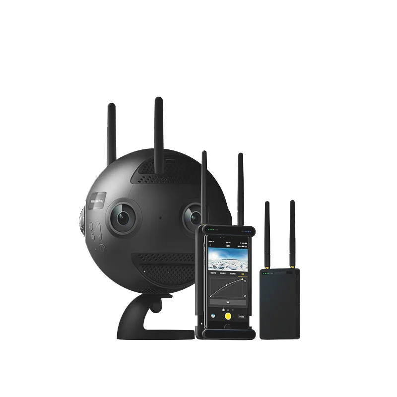 Insta360 Pro 2 -8K 360 Vr Professional Camer Ai Tracking, Webcam Con Sensore Da 1/2 "Microfoni Con Cancellazione Del Rumore