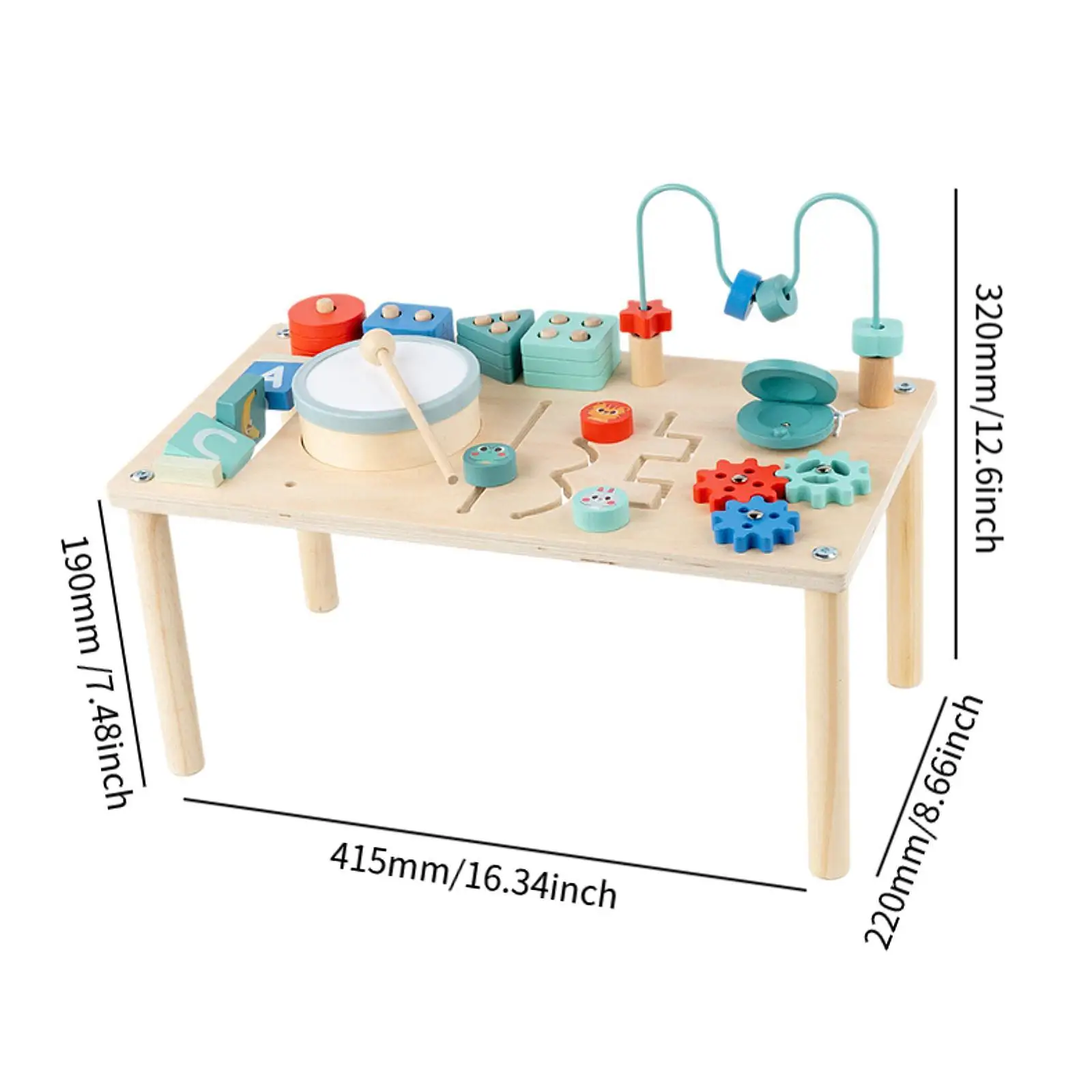 Activity Table Activity Center, Shape Sorter, Wooden Sensory Toys for 1+ Year Old, Children, Infant, Boys ,Girls Birthday Gifts