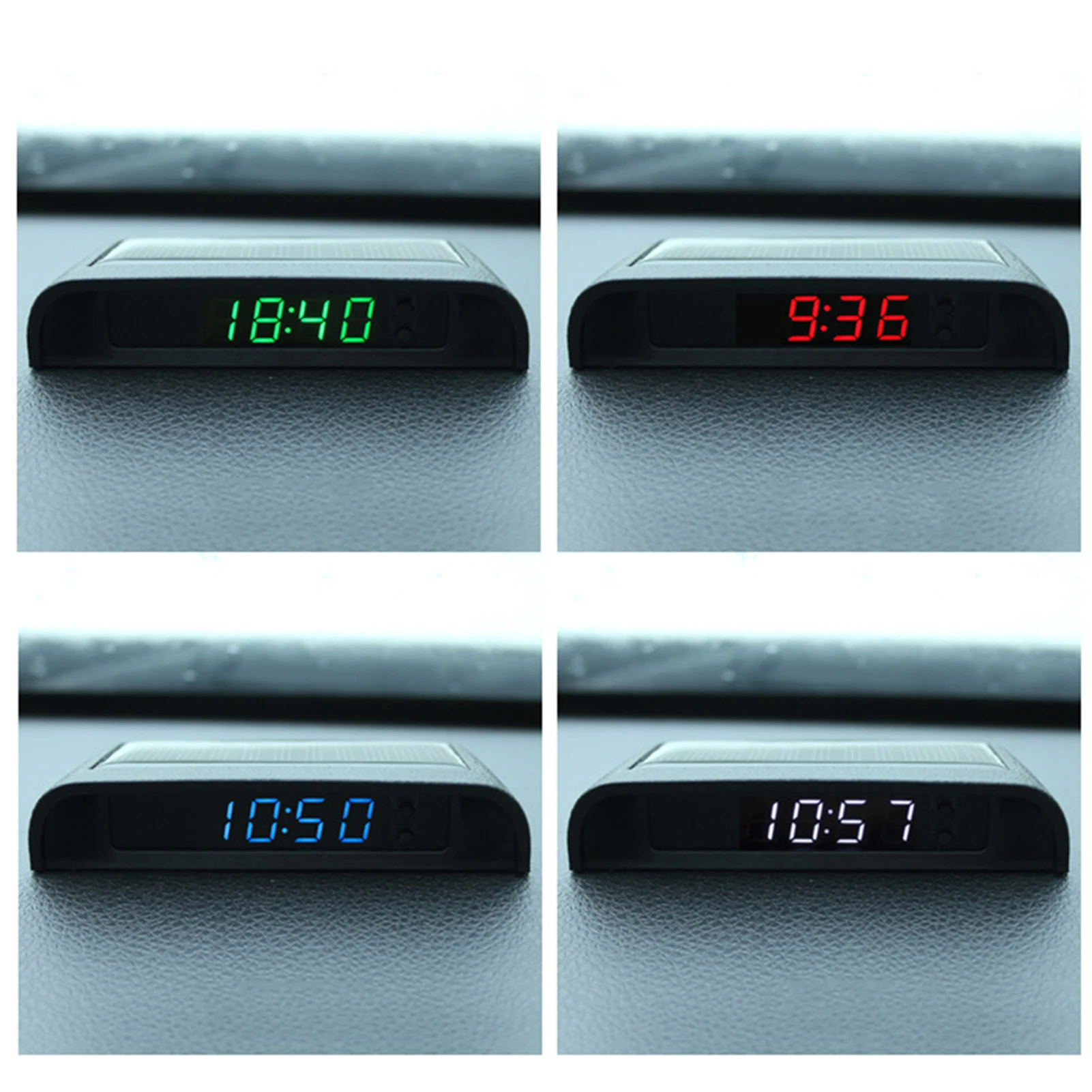 Car Clock Auto Internal Stick-On Digital Solar Powered 24-Hour Car Clock