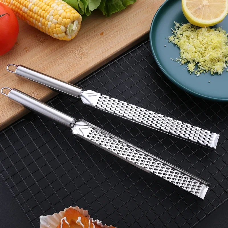 Stainless Steel Grater Cheese Long Planer Baking Handheld Cheese Grater Chocolate Lemon Peel Scraper Grinding Tool