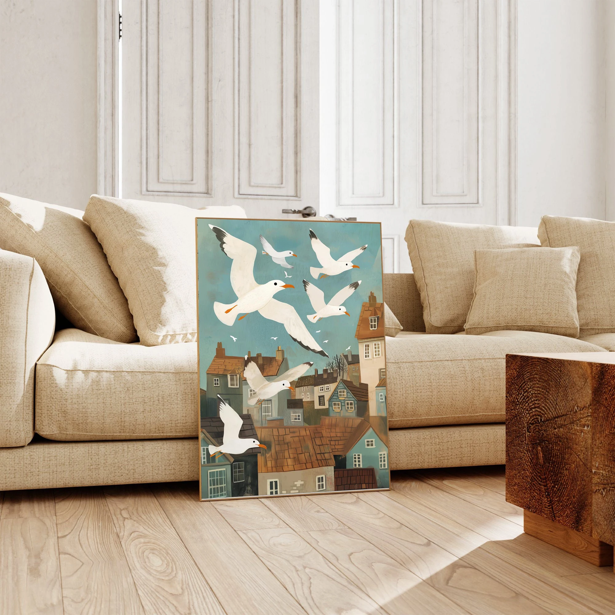 Summer Ocean Seagulls Canvas Poster 3