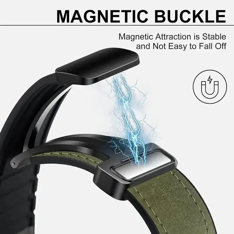 Magnetic Leather and Silicone Hybrid Strap